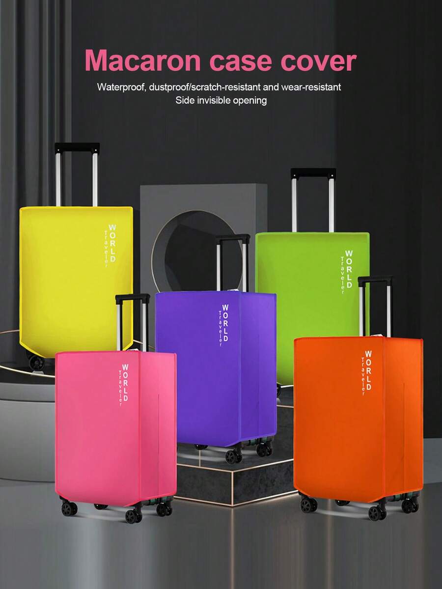 1PC Colorful Non-Woven Suitcase Protective Cover Macaron Color, Luggage Trolley Suitcase Dust Cover, Waterproof And Wear-Resistant Travel Anti-Dirt - Multicolor - View 1