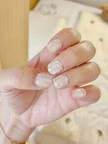 1pc Nail Art Mold With Glitter Small Round Pieces, DIY Transparent Silicone Mold Nail Decoration - Clear - View 11