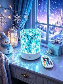 2026 Upgraded USB Powered Aurora Water Ripple Projection Smart Lamp, Rotating Multicolor Light Effects, Touch Color-Changing Crystal Cube Atmosphere Light, Bedroom Bedside Desktop Decor Night Light, Room Dorm Romantic Lighting Ornament, No Battery, Ins Style Atmosphere Lamp, Birthday Gift, Couple Gift, Christmas Gift - Multicolor - View 3