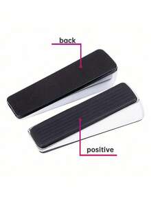 1pc Polished Metal Door Stopper, Shock Absorbing Door Wedge, Soundproof Windproof, Metal Frame With Rubber Anti-Slip Pad, No Drilling Required, Best Gift - A - View 6