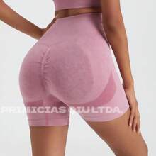 Short Esportivo Levanta Bumbum Cintura Alta Sem Costura Valorize o Corpo Com Conforto - D.K.L - Aleatório - Visão 7