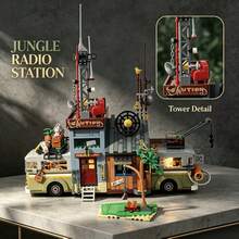 1000+Pcs Jungle Broadcast Station Luxury Building Blocks, Forest Observation Station 2-Story Treehouse Model Toy, Ocean View Wooden Villa Tower, Suitable For Adults To Relieve Stress And Reduce Anxiety, Interesting Adult Game Set, Creative Home Scene Puzzle, Exquisite Desktop Decoration, Birthday Gift For Boyfriend/Girlfriend - Multicolor - View 2