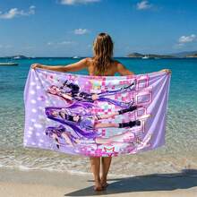 1pc Multi-Color K-POP Star Girl Group Print Beach Towel, Ultra-Fine Fiber Material, Quick-Dry Soft Absorbent, Suitable For Bathroom, Beach, Pool, Gym, Multi-Purpose Versatile Bath Towel - Multicolor - View 22