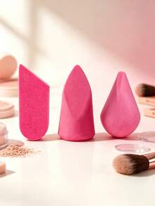 1-10 Pcs Popular Strawberry Square Scraper Powder Puff, Firm And Adherent Makeup Sponge, Lightweight Makeup Sponge For Exquisite Makeup Look, Suitable For Liquid Foundation And Powder Foundation - Hot Pink - View 1