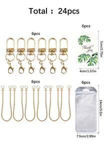 Set Gantungan Kunci Mini 48 Buah dengan Jepitan Lobster dan Rantai Penghubung Kepala Ganda, Karton, Tas Kemasan, Gantungan Kunci DIY, Aksesoris Gantungan Kunci untuk Festival Musik, Kembali ke Sekolah, Hadiah Ulang Tahun - Kit aksesori gantungan kunci - View 9