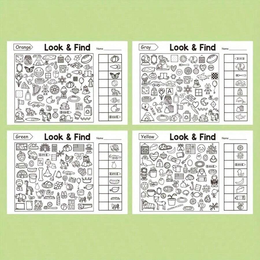 1 Pc Kids Concentration & Coloring Books, 32 Pages Per Book. Search For Matching Patterns And Color Them Properly. Cultivate Kids' Observation Ability & Imagination. [Styles And Packages Are Shipped At Random - Multicolor - View 1