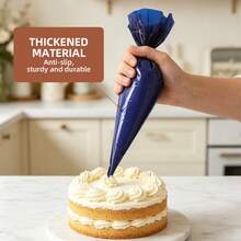 50pcs Deep Blue Thickened Piping Bags, 16 Inch Reusable Piping Bags, Anti-Burst, For Cake Cupcake Decoration, Home Kitchen Birthday Wedding Holiday Party Baking Tools, Halloween Christmas, Roll Packaging, Space-Saving - View 6