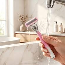 Women's Gradient Pink Manual Razor Set, 6/12/18pcs 6-Layer Replacement Blades, Washable Shaving Razor For Intimate Areas, Underarm Hair, Leg Hair, Shaving Tool, Close-Fitting Grooming Razor, Shaving Razor, Gentle And Summer Refreshing Shaving, High Cost-Performance Durable Shaving Razor - 1 Handle + 12 Replacement Blades - View 6