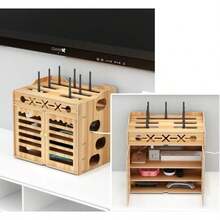 Management Box Multifunctional Router Storage Box Wooden Rack Does Not Block Signal Light Placement - View 3