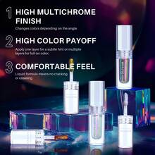 CHARMACY Waterproof Chameleon Liquid Eyeshadow 1pc Metallic Iridescent Pigment Cyberpunk Smooth Flow Tube High-Shine Crease-Proof Multi-Reflective Eye Glitter For Music Festival Teen Girls - 16 - View 2