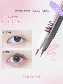 HOLIKA HOLIKA Delineador de Olhos de Ponta Dupla Holly Pop #03 Rosa, Leve como Pluma, Preciso como Tinta, Duração de 24 Horas, Secagem Rápida, Não Puxa, Livre de Óleo, Tamanho Portátil Mini, Resistente a Suor, Adequado para Pálpebras Monolúpicas, Crie Delineadores Únicos, Maquiagem Coreana, 0,5g/0,01oz - #03 Tintura Rosa - Visão 2