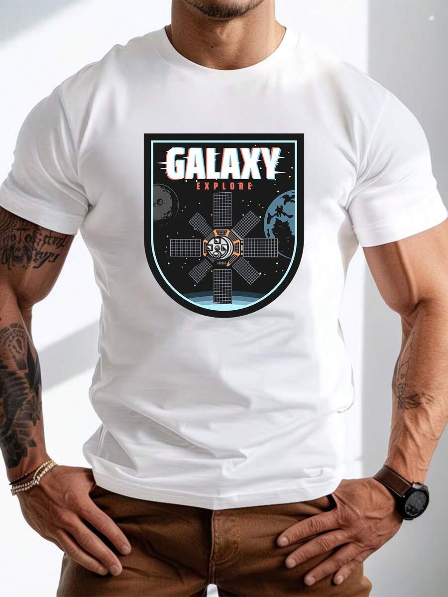 Men's Pure Cotton Regular Fit Short-Sleeved T-Shirt Casual Summer Basic Tee Breathable Comfortable Daily Wear Top - 白色 - 查看 1
