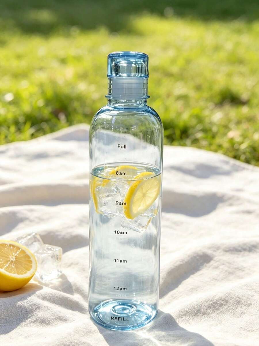 Graduated Water Cup Transparent Leak-Proof Plastic Refillable Water Bottle Portable Reusable Drinking Cup Suitable For Fitness Sports Car Outdoor Unisex - Multicolor - View 1