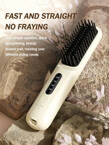 SKYWORTH 2000mAh Wireless Electric Hair Straightening Brush, Portable Travel Hair Straightener, Fast Heating Anti-Scald, Suitable For All Hair Types - Multicolor - View 6