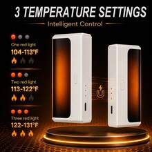 Set Of 2 Rechargeable Hand Warmers (3000mAh Each), Portable 3 Temperature Settings For Outdoor Camping, Christmas Stocking Stuffers - 2 packs - View 2