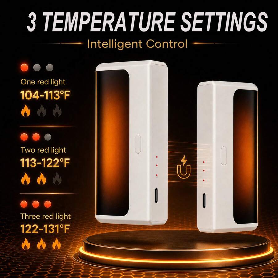 Set Of 2 Rechargeable Hand Warmers (3000mAh Each), Portable 3 Temperature Settings For Outdoor Camping, Christmas Stocking Stuffers