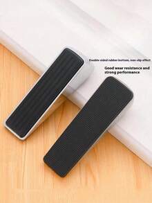 1pc Polished Metal Door Stopper, Shock Absorbing Door Wedge, Soundproof Windproof, Metal Frame With Rubber Anti-Slip Pad, No Drilling Required, Best Gift - A - View 9