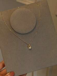 1pc New Full Rhinestone Small Lock Pendant Necklace For Women, Minimalist Elegant Luxury High-End Niche Design, Sweet Cute Daily Wear - Lock Necklace - View 7