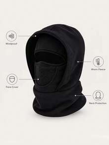 1pc Outdoor Warm Hat Scarf Integrated Cycling Face Mask Winter Sports Skiing Headwear Cold Protection - Multicolor - View 5