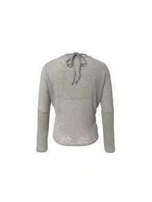 Women's Korean Style Fashion Contrast Color 2 In 1 Long Sleeve Top - Grey - View 10