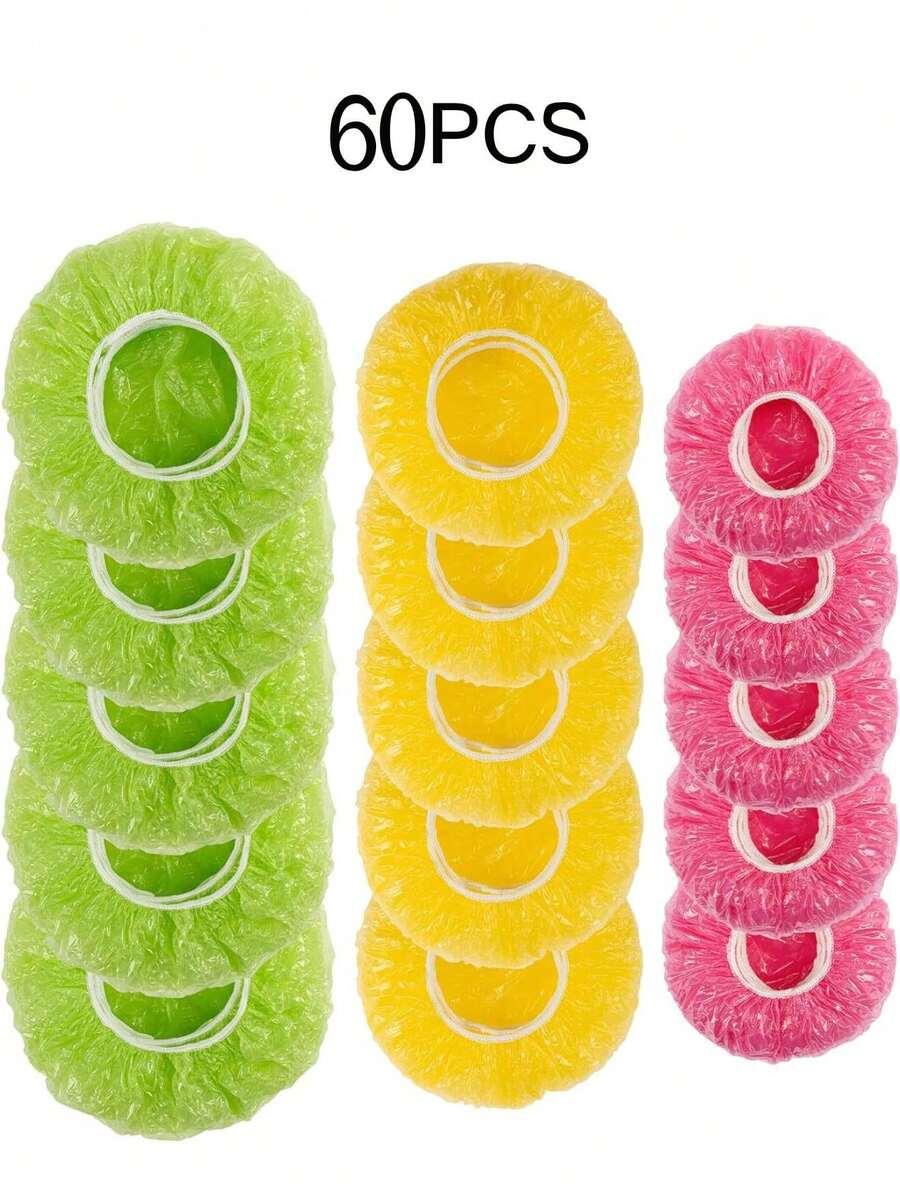 30/60pcs 3 Sizes Reusable Elastic Food Bowl Covers, Bread Fermentation Bowl Covers, Semi-Transparent Stretchable, Colorful, Aluminum Foil And Plastic Wrap Alternative, Baking Essential - Multicolor - View 1