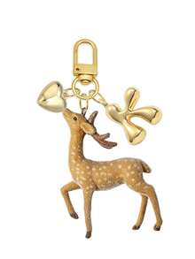 Flocked Animal Pendant, Heart Letter Deer Bag Charm, Journey Atmosphere Y2K Retro Car Hanging Keychain Gift, Flocked Plum Deer Pendant, Beautiful And Practical, Bag Accessory, Symbolizing Good Luck, Birthday Gift, Valentine's Day Gift, Teacher's Day Gift, Back To School Gift, Christmas Gift, Ideal Choice For Women And Girls - Multicolor - View 21