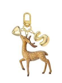 Flocked Animal Pendant, Heart Letter Deer Bag Charm, Journey Atmosphere Y2K Retro Car Hanging Keychain Gift, Flocked Plum Deer Pendant, Beautiful And Practical, Bag Accessory, Symbolizing Good Luck, Birthday Gift, Valentine's Day Gift, Teacher's Day Gift, Back To School Gift, Christmas Gift, Ideal Choice For Women And Girls - Multicolor - View 13