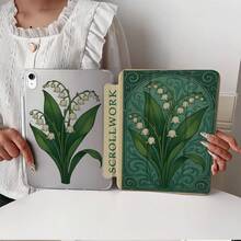 1件復古波浪邊格紋藍莓雙面對稱印花平板保護殼，相容 iPad PRO/AIR、、小米 Pad 5/6/7、華為 MatePad - 彩色 - 查看 4