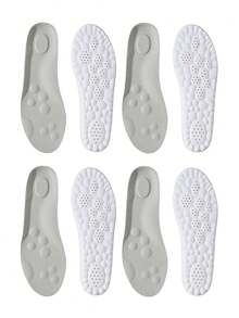 COSYLEE 4雙高彈性乳膠鞋墊，吸震緩衝運動鞋墊，附足弓支撐與透氣功能 - 4雙-灰色 - 查看 14
