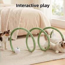 1pc Foldable Cat Tunnel, Spiral Cat Tunnel Interactive Toy For Self-Entertainment, Interactive Self-Play Training Toy, Suitable For Single Cat And Multi-Cat Households, Foldable And Easy To Store Indoor Cat Toy With Detachable Bell, No Power Required, Makes Rustling Sound, Suitable For Cats, Rabbits, Puppies, Ferrets And Other Pets, Ideal Choice And Gift For Cat Lovers - View 6