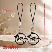 1pc/Multi-Pcs Unisex Alloy Small Dinosaur Drum Tower Animal Pendant, Creative Personalized Halloween Gift, Phone & Bag Charm - Black - View 4