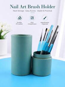 Professional Nail Art Brush Clear Blue Acrylic Handle Liner Drawing Painting Dotting Design Tool Kit For DIY Manicure - Baby Blue - View 7
