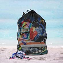 Mesh Ball Bag, Heavy Duty 40"X30" Hold 10-12 Soccer Basketball - No Pocket - View 7