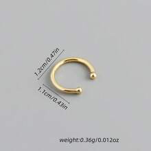 1 Pc Minimalist Sleek S925 Sterling Silver Hypoallergenic Smooth C‑Shape Ear Cuff For Women, Daily Dating Birthday Party Wear With Gift Box - C-shaped Ear Cuff (Single) - View 3
