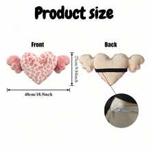 1pc Leopard Print Heart Wing Plush Car Neck Pillow, All-Season Use, Women's Car Interior Decoration - A - View 7