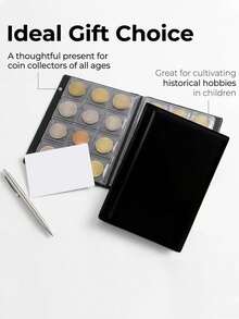 1PC 120 Coin Storage Box, Coin Album, PVC Inner Pages, Coin Storage Album, Suitable For Collectors' Coin Collection Albums, Coin Storage Boxes, Coin Organizing Supplies, Suitable For Coins, Quarter Dollars, Badges, Stamps - Album - View 6