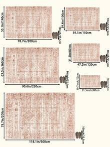 1件淺粉色波希米亞風客廳地毯，適用於廚房、餐廳、臥室、房間節日裝飾、室內/室外、辦公室、大廳、防滑門墊、浴室地毯、走廊、書房遊戲區 - 西瓜粉 - 查看 4