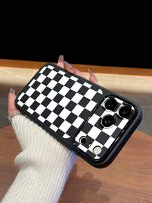 棋盤格手機殼 360度全方位保護 TPU 磨砂/透明印花手機殼，相容 iPhone 與 Galaxy，適用 17 Pro Max、 13、 15、 16 Pro Max、 16、 14、 16 Plus，可愛手機保護殼，可作為禮物或個人使用 - 彩色 - 查看 5