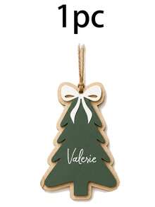 Custom Christmas Tree Wooden Plaque, Personalized Gift Decor, Farmhouse Holiday Ornament, Customized Name Tag For Xmas Tree, Customizable Present Decoration, Festive Home Hanging Sign, Christmas Gift For Family, Christmas Ornament, Living Room Decor - Style a - View 17