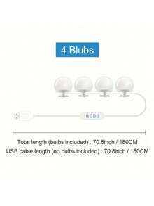 1 buah Lampu Strip Rias dengan Kecerahan yang Dapat Diatur, Lampu Rias Bertenaga USB dengan 3 Mode Warna (Putih/Hangat/Netral), Pencahayaan Rias Tanpa Bayangan untuk Ruang Ganti, Meja Rias, Siaran Langsung, Cocok untuk Bar, Rumah, dan Tempat Hiburan - Lampu depan bertenaga USB - View 12