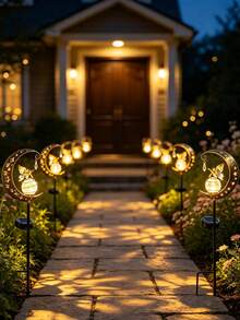 Solar Powered Moon Fairy Garden Stake Light, Outdoor Decorative Light, Garden Lawn Grass Stake Light, Waterproof Solar Light Lawn Decoration, Garden Decoration Flower Bed Light Suitable For Backyard Flower Bed, Romantic Yard Night Scene Ornament, Unique Outdoor Decoration Gift - Moon Fairy Garden Stake Light - View 4