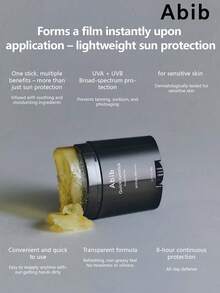 Abib Tabir Surya Stik Spektrum Luas SPF50+, Tabir Surya Stik Pelembap Cocok Untuk Kulit Kering & Sensitif, Tidak Meninggalkan Bekas Putih, Mengandung Centella & Aloe, Tabir Surya Korea, 0,77 Oz / 22 G - Hitam - View 3