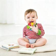 1pc Circular Ring Shape Teether,Sensory Rattle Toy,Baby Anti Eat Hand Soothing Toy,Satisfy Grasping Chewing Sucking Needs,Built In Colored Beads - Multicolor - View 3