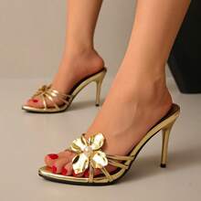 Women Heeled Sandals - 金色 - 查看 8