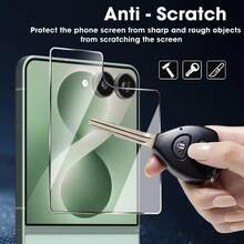 2pcs Compatible With Samsung Galaxy Z Flip 8 7 6 5 7FE Full Coverage Tempered Glass High Definition Screen Protector, 9H Hardness Protective Glass Film,Anti-Scratch, Waterproof, Anti-Fingerprint - Transparent-2 Packs - View 4