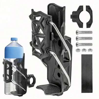 Adjustable Motorcycle/Bicycle Handlebar Cup Holder, Fits 32-77mm Water Bottles, Suitable For Suzuki, Kawasaki