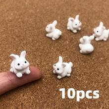 50/30/20/10/5/1pc Mini Resin Rabbit Figurines - Cute Q-Version Sitting/Lying Rabbit, Includes Sitting, Lying, Kneeling And Standing Poses, Suitable For DIY Miniature Garden, Easter Decoration, Dollhouse Scene Arrangement - Outdoor/Miniature Rabbit Statue 5-Piece Set - One Size - View 8