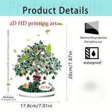 1pc Exquisite Christmas Tree Of Life Acrylic Ornament, Multiple Styles Available, Home Living Room Study Desk Decor, Holiday Atmosphere Decoration, Holiday Home Decor, Also Suitable As Gift, 2D Flat - Ornament - View 9