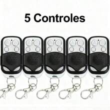Controle de Portão Eletronico Remoto Compatível 433Mhz Automático Garagem Botões Residencial Universal Serve em Todos - 5 controles - Visão 1