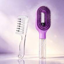 2pcs/Hair Styling Set - 2-In-1 Spray Comb With Water Tank, For Moisturizing And Exfoliating, Fine Mist Spray Design, Easy Hair Care With Crystal Plastic Transparent Liquid Guide Comb, Hair Oil Massage Comb, Wide Tooth Comb - Multicolor - View 14
